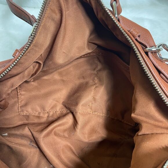 Big Buddha brown vegan zippered Satchel/shoulder bag gold tone hardwares. - Picture 14 of 14